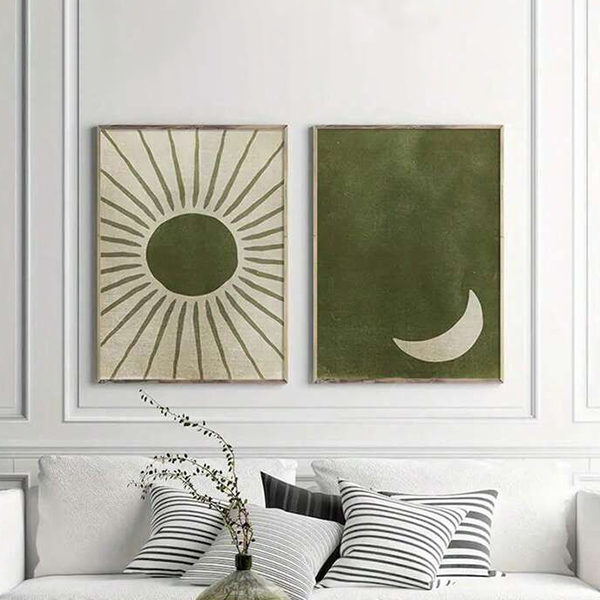 Boho Sun and Moon Wall Art